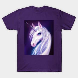 Unicorn with Purple background T-Shirt